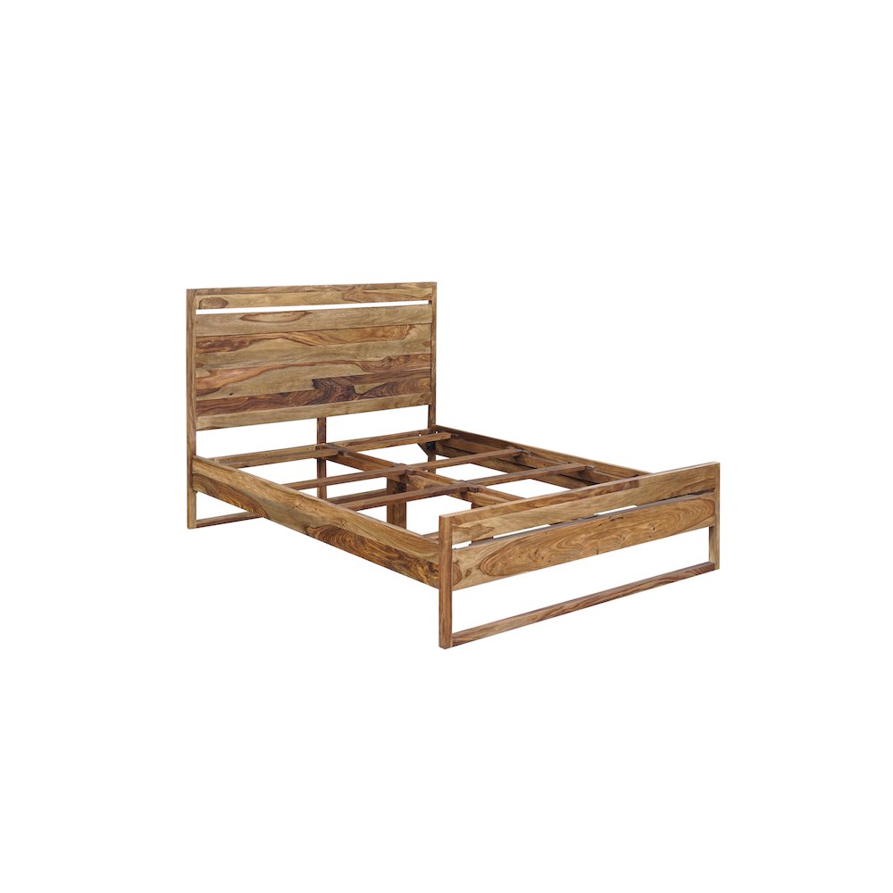 Porter Designs Urban Solid Sheesham Wood Queen Bed, Natural. Picture 1