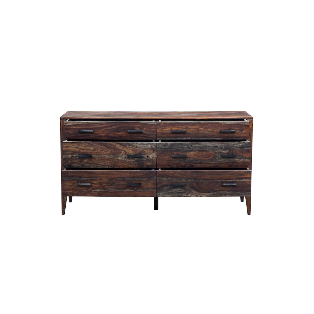 Porter Designs Fall River Solid Sheesham Wood Dresser, Gray. Picture 7