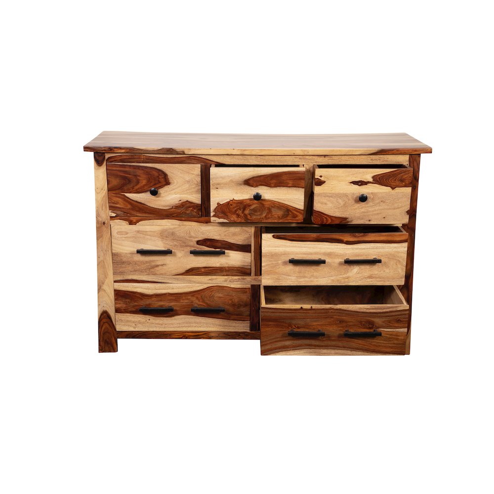 Porter Designs Kalispell Solid Sheesham Wood Dresser, Natural. Picture 7