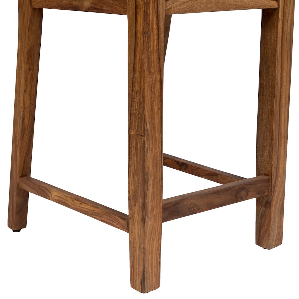 Urban Solid Sheesham Wood 24" Counter Height Dining Chair, Natural (Set of 2). Picture 8