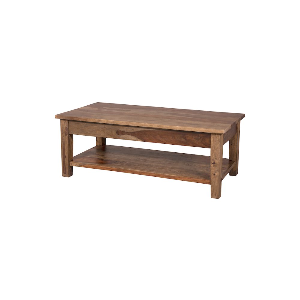 Porter Designs Taos Solid Sheesham Wood Coffee Table, Brown. Picture 3