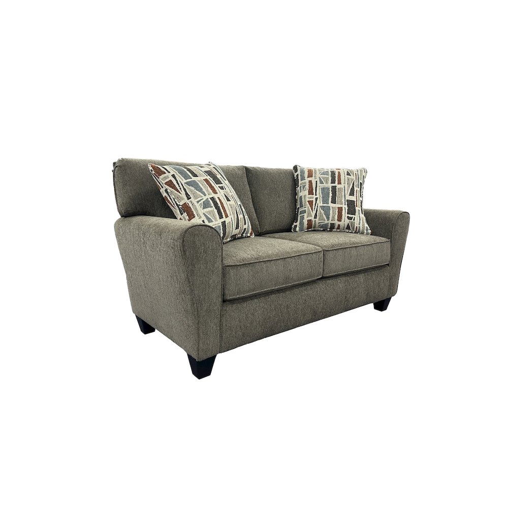 Reese Modern Upholstered Loveseat, Brown. Picture 1