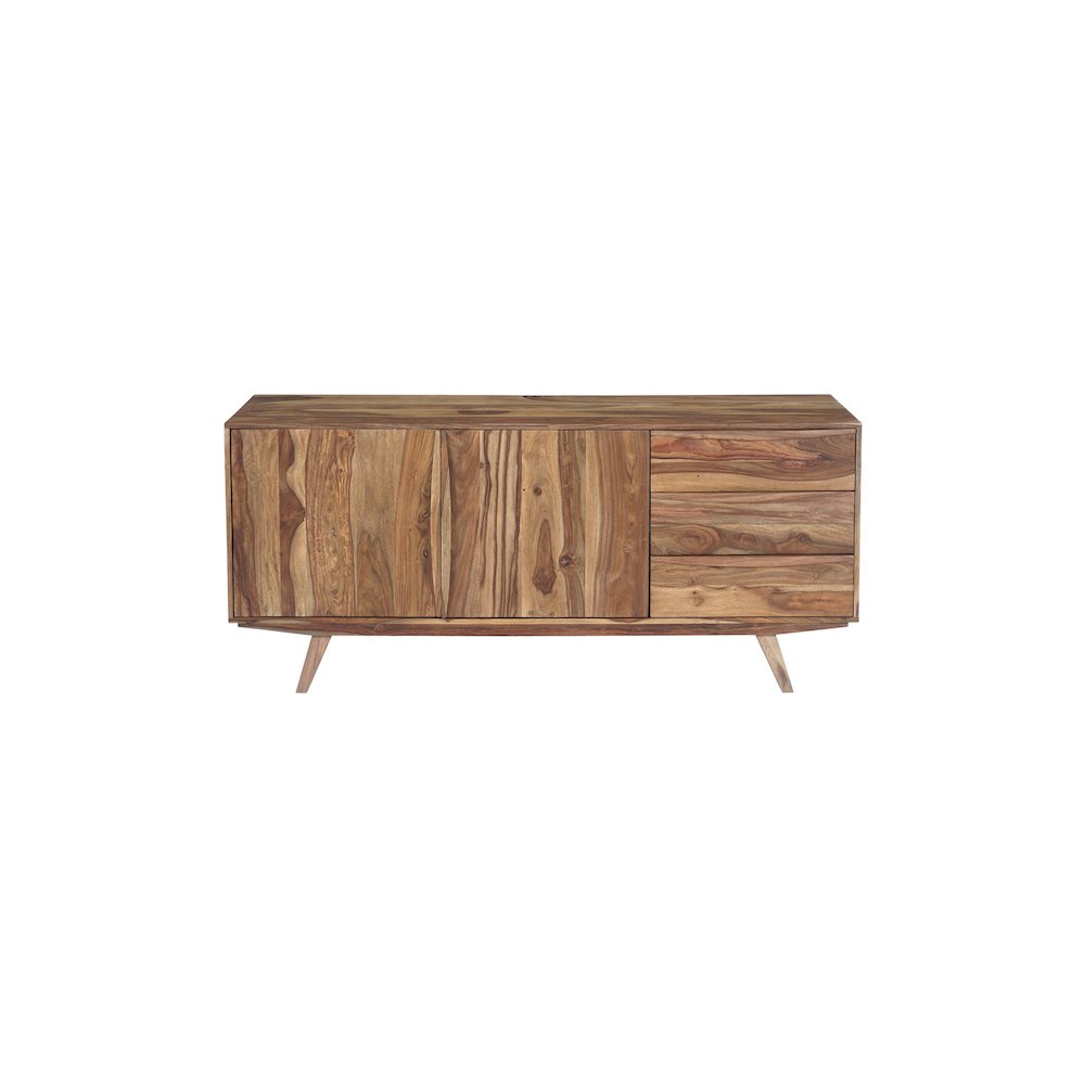 Porter Designs Fusion Solid Sheesham Wood Sideboard, Light Brown. Picture 9