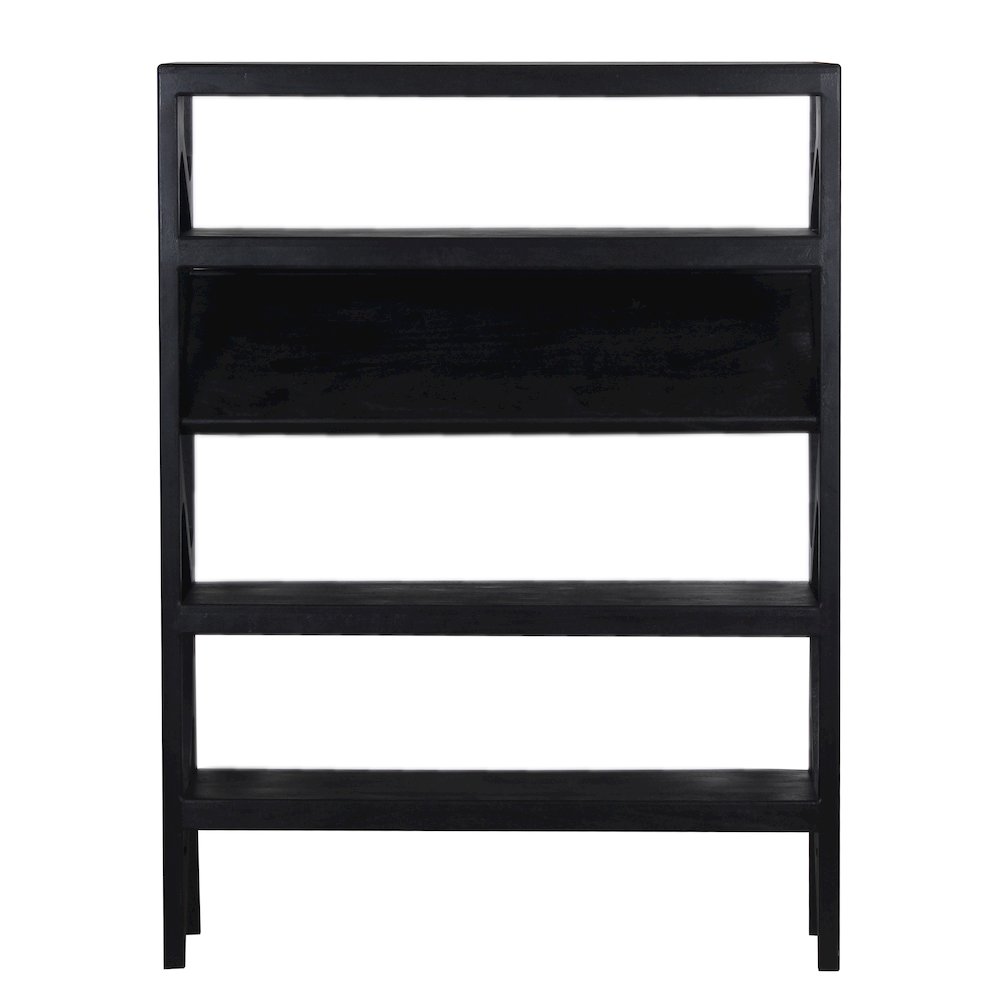 Porter Designs Canberra Solid Wood Bookcase, Black. Picture 2