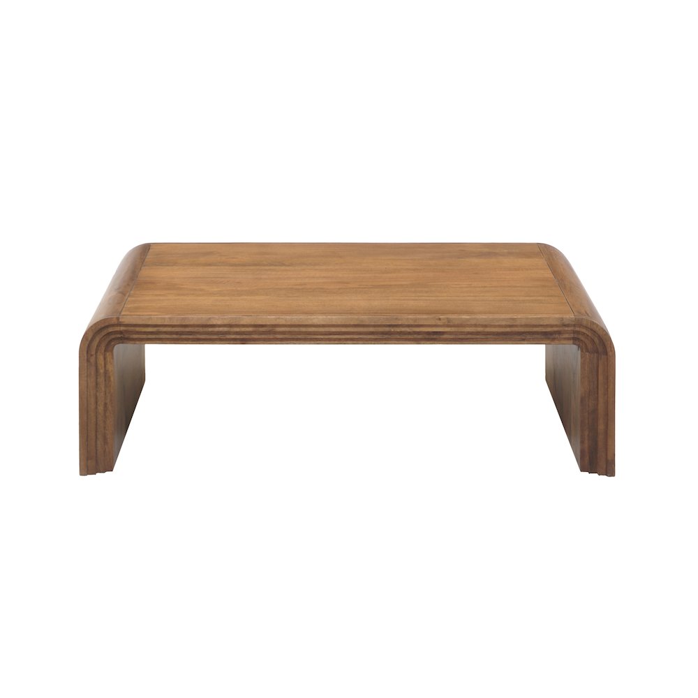 Palencia Solid Mango Wood Coffee Table, Natural. Picture 2