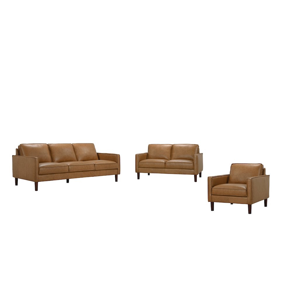 Soria Top-Grain Leather Sofa, Brown. Picture 6