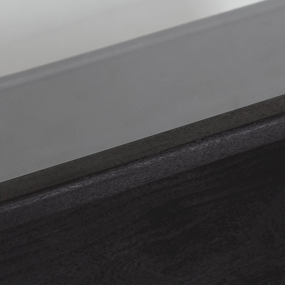 Canberra Solid Mango Wood Coffee Table, Black. Picture 5