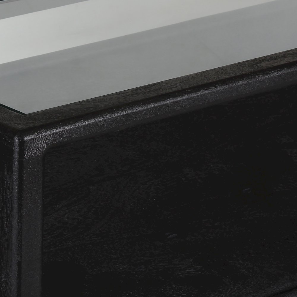 Canberra Solid Mango Wood Console Table, Black. Picture 6