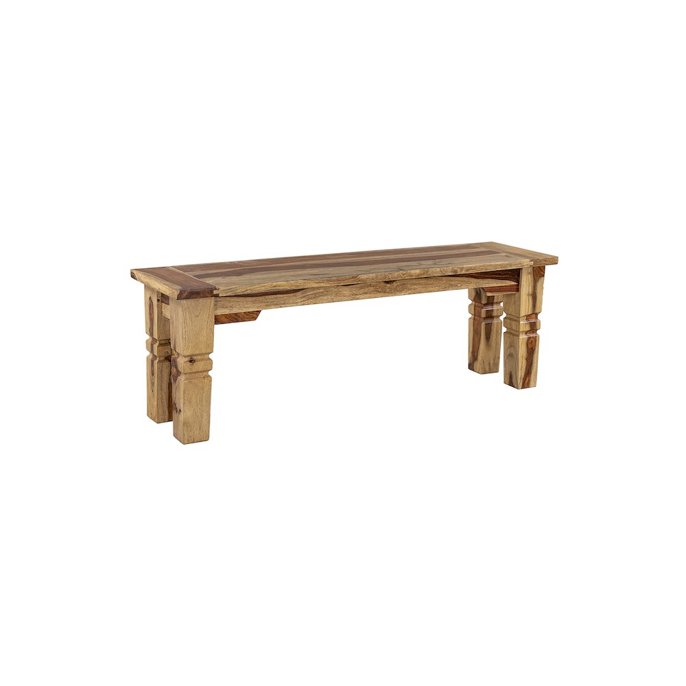 Porter Designs Taos Solid Sheesham Wood Dining Bench, Natural. Picture 1