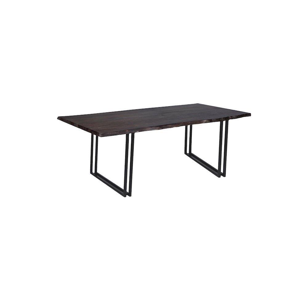 Porter Designs Manzanita Live Edge Solid Sheesham Wood Dining Table, Gray. Picture 1