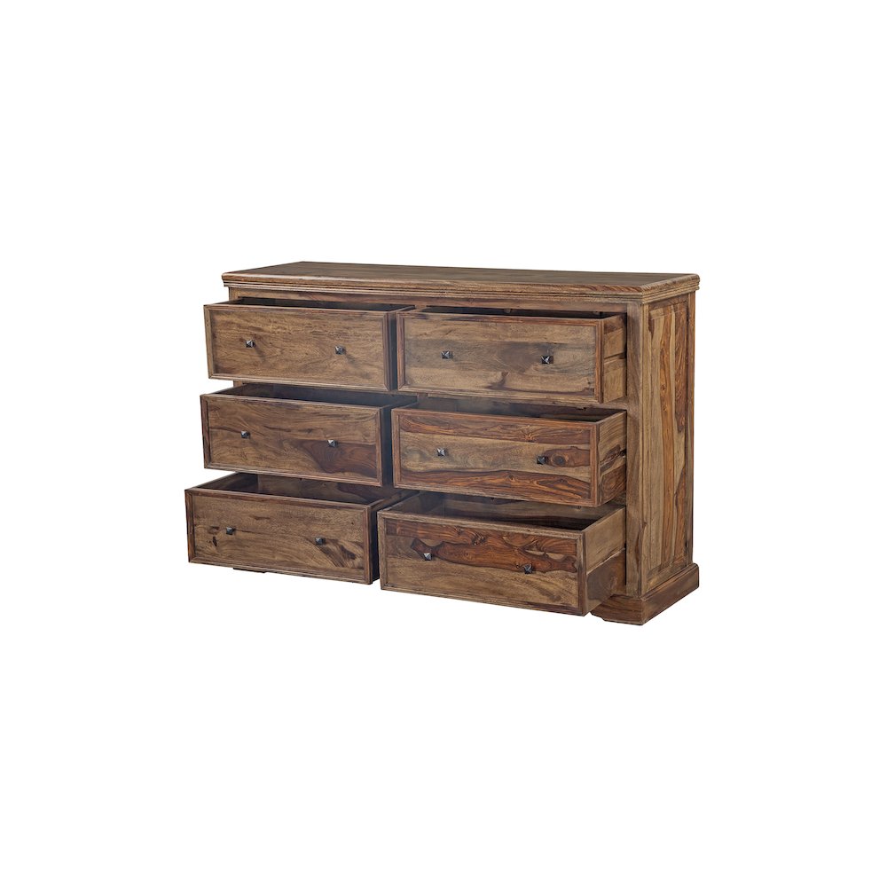 Porter Designs Taos Solid Sheesham Wood Dresser, Brown. Picture 5