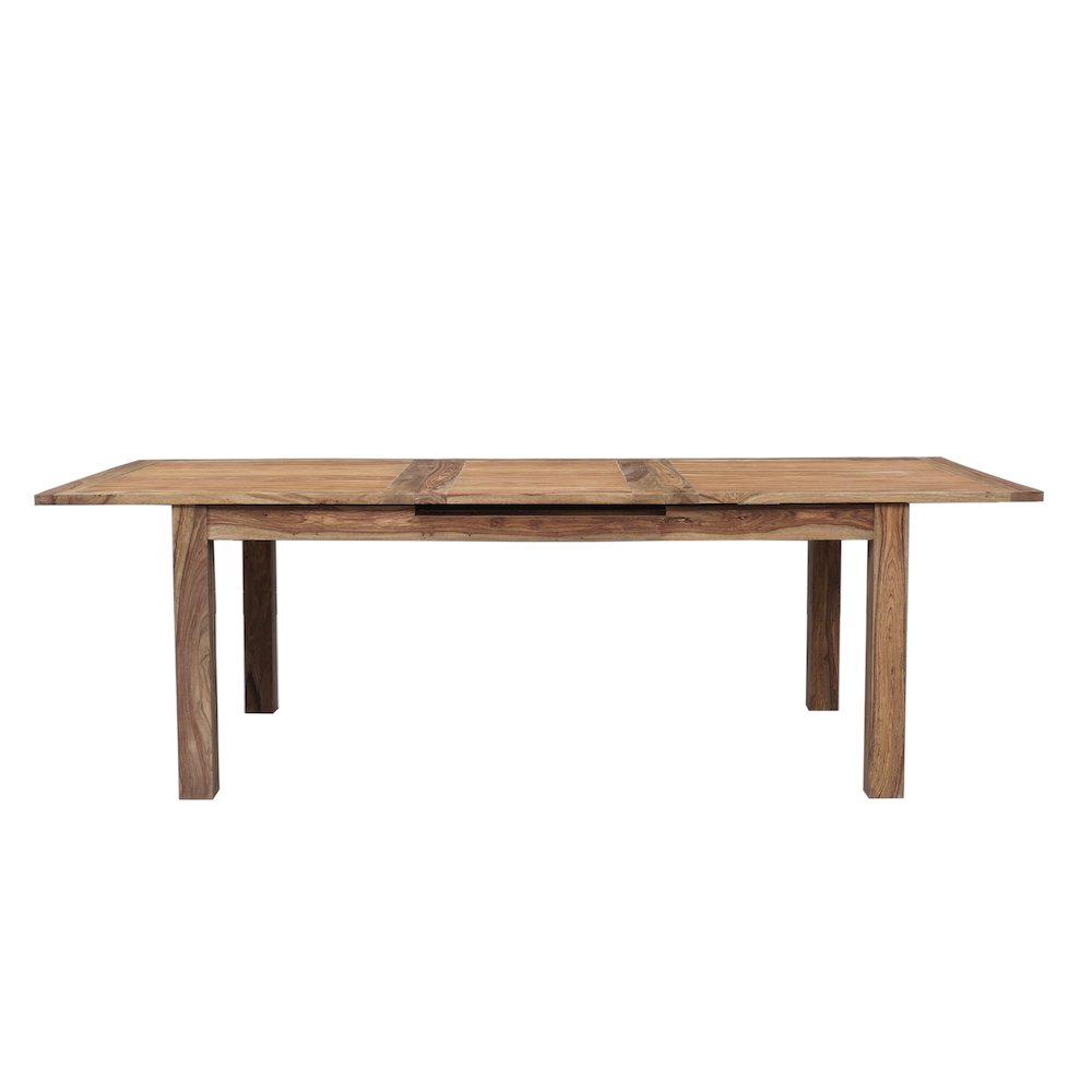 Urban Solid Sheesham Wood Pop-Up Leaf Dining Table, Natural. Picture 2