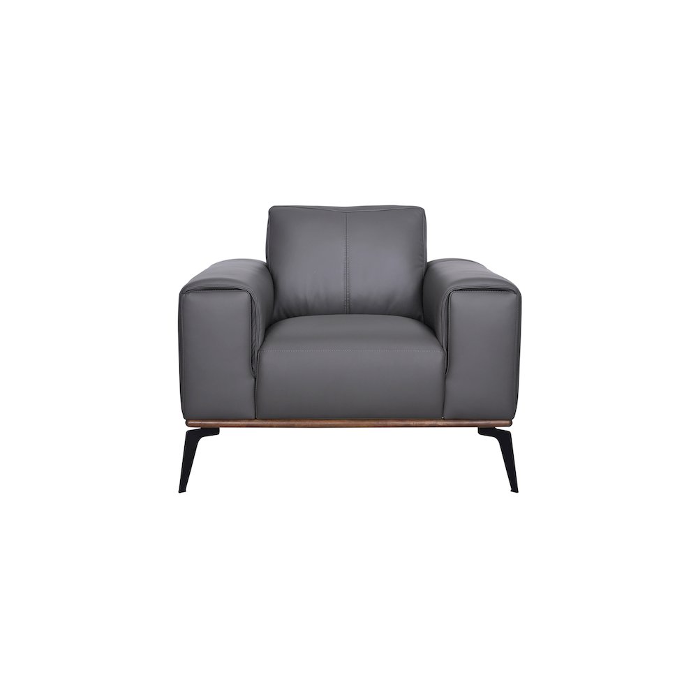 Porter Designs Pietro Top Grain Leather Chair, Gray. Picture 3
