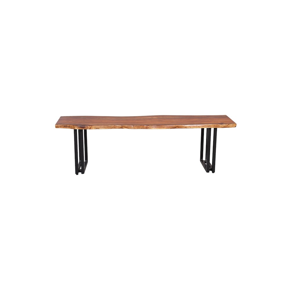 Porter Designs Manzanita Live Edge Solid Sheesham Wood Dining Bench, Brown. Picture 2