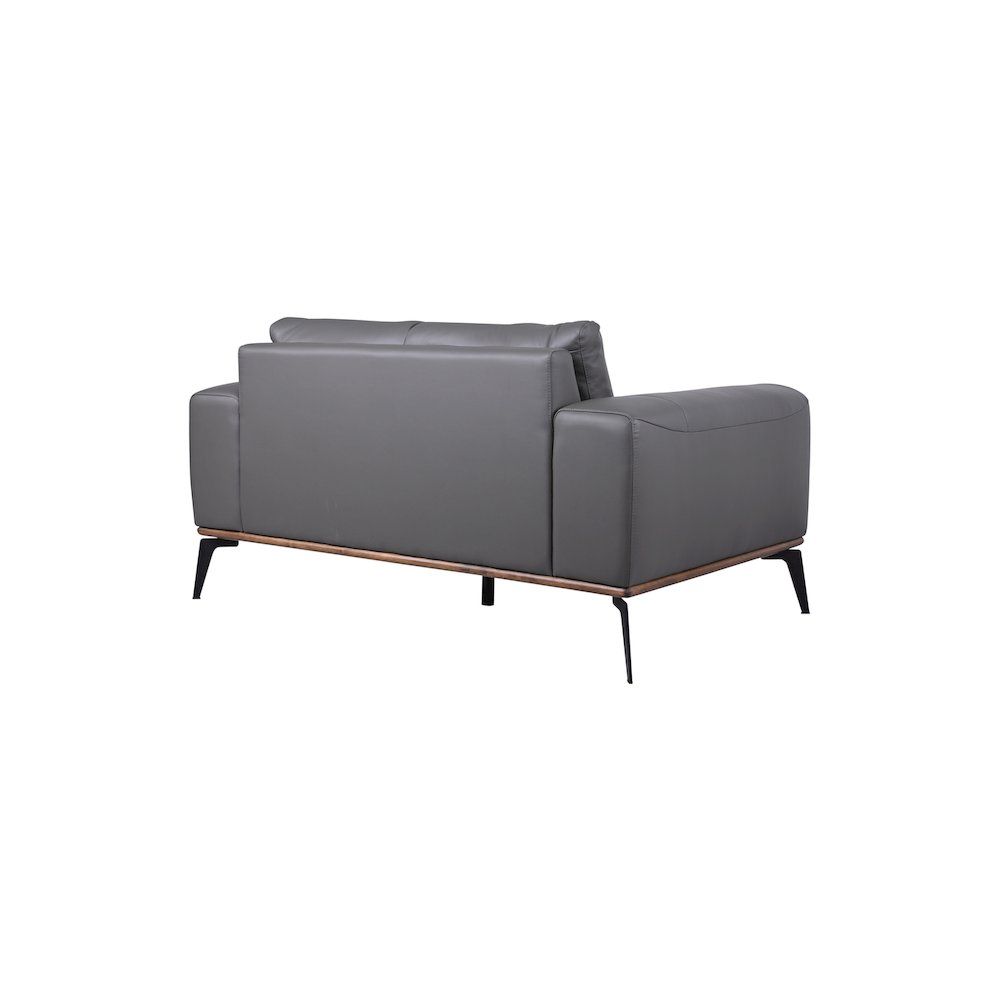 Porter Designs Pietro Top Grain Leather Loveseat, Gray. Picture 6