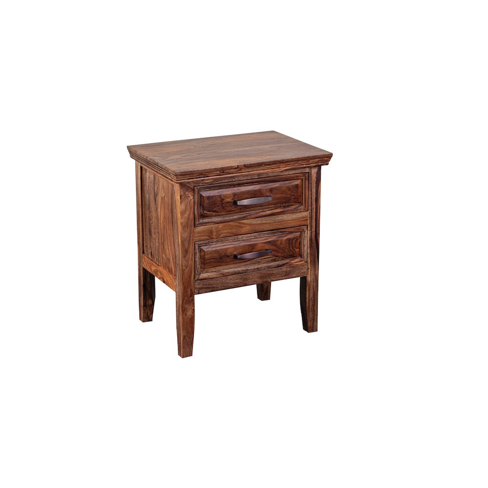 Porter Designs Sonora Solid Sheesham Wood Nightstand, Brown. Picture 1