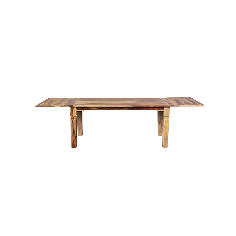 Taos Solid Sheesham Wood 72" - 112" Extension Dining Table, Natural. Picture 8