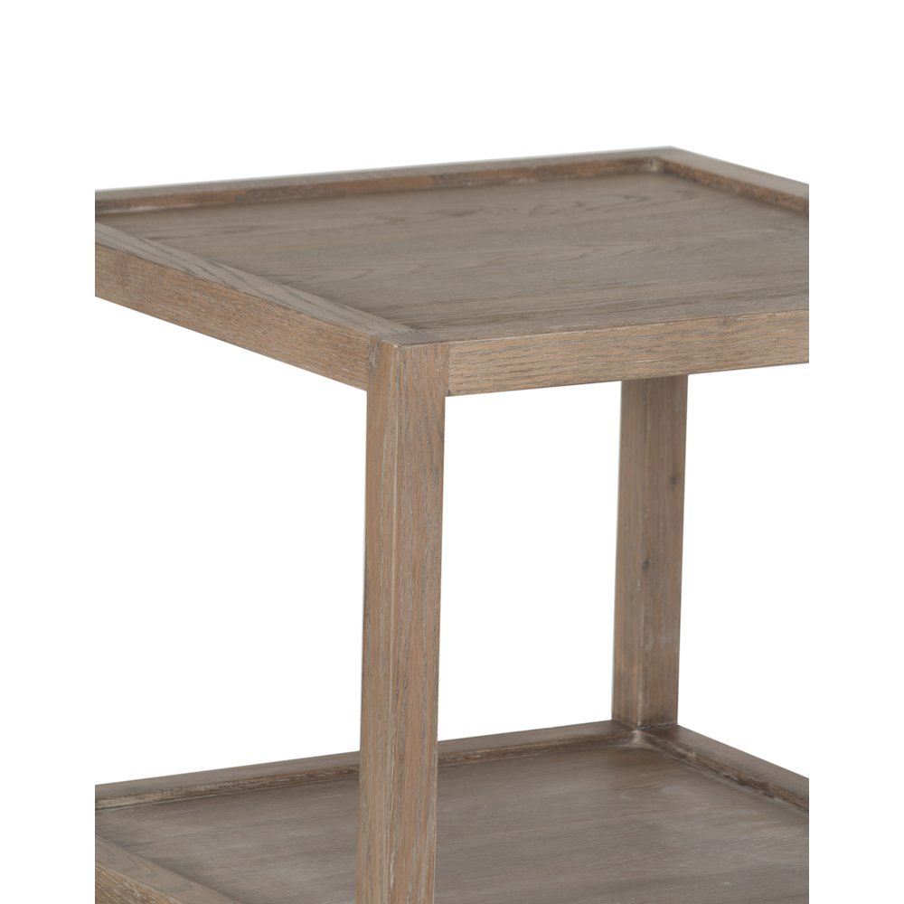 Lowell Solid White Oak Wood End Table, Brown. Picture 5