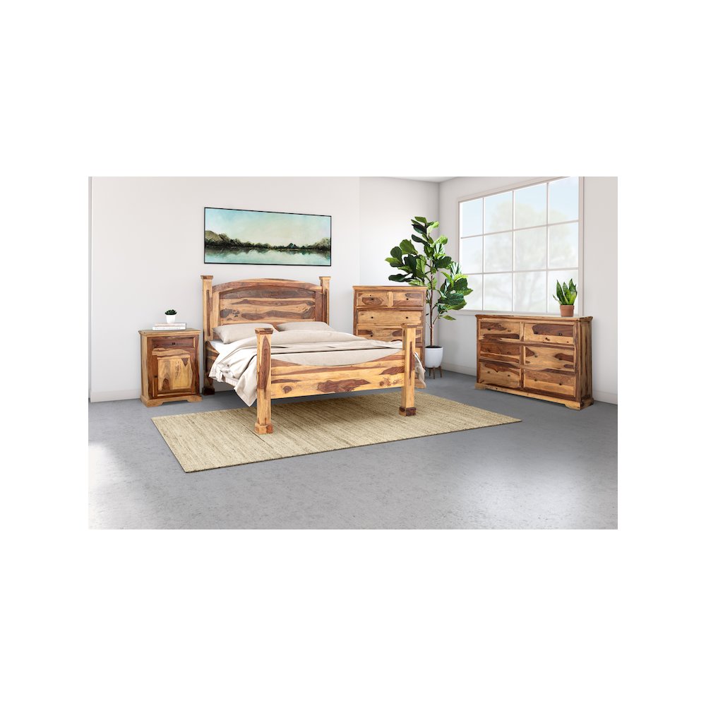 Porter Designs Taos Solid Sheesham Wood Chest, Natural. Picture 2