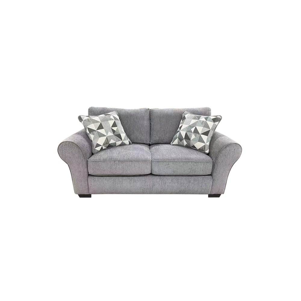 Porter Designs Savannah Soft Chenille Reversible Fabric Loveseat, Gray. Picture 2