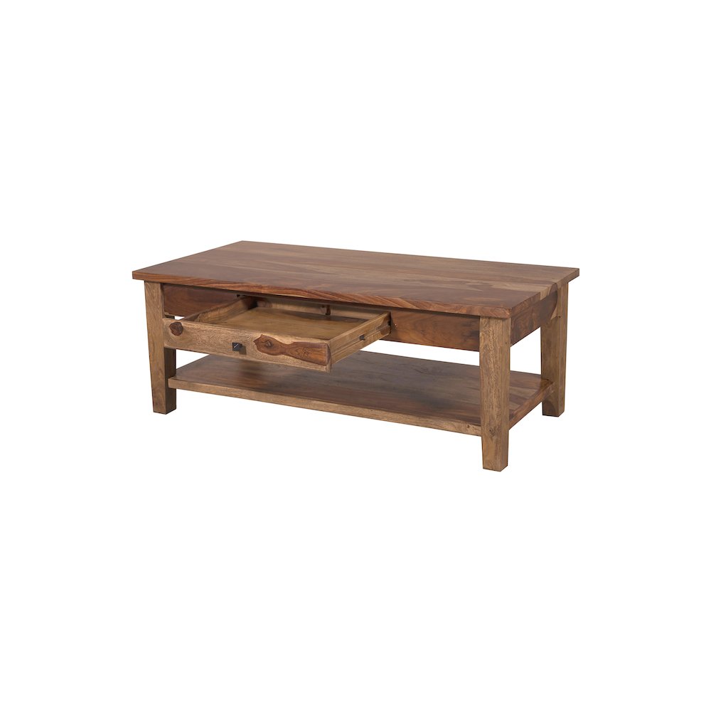 Porter Designs Taos Solid Sheesham Wood Coffee Table, Brown. Picture 4