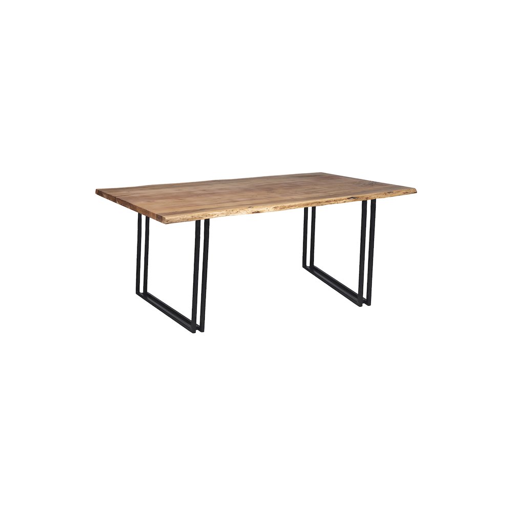 Porter Designs Manzanita Live Edge Solid Acacia Wood Dining Table, Natural. Picture 1
