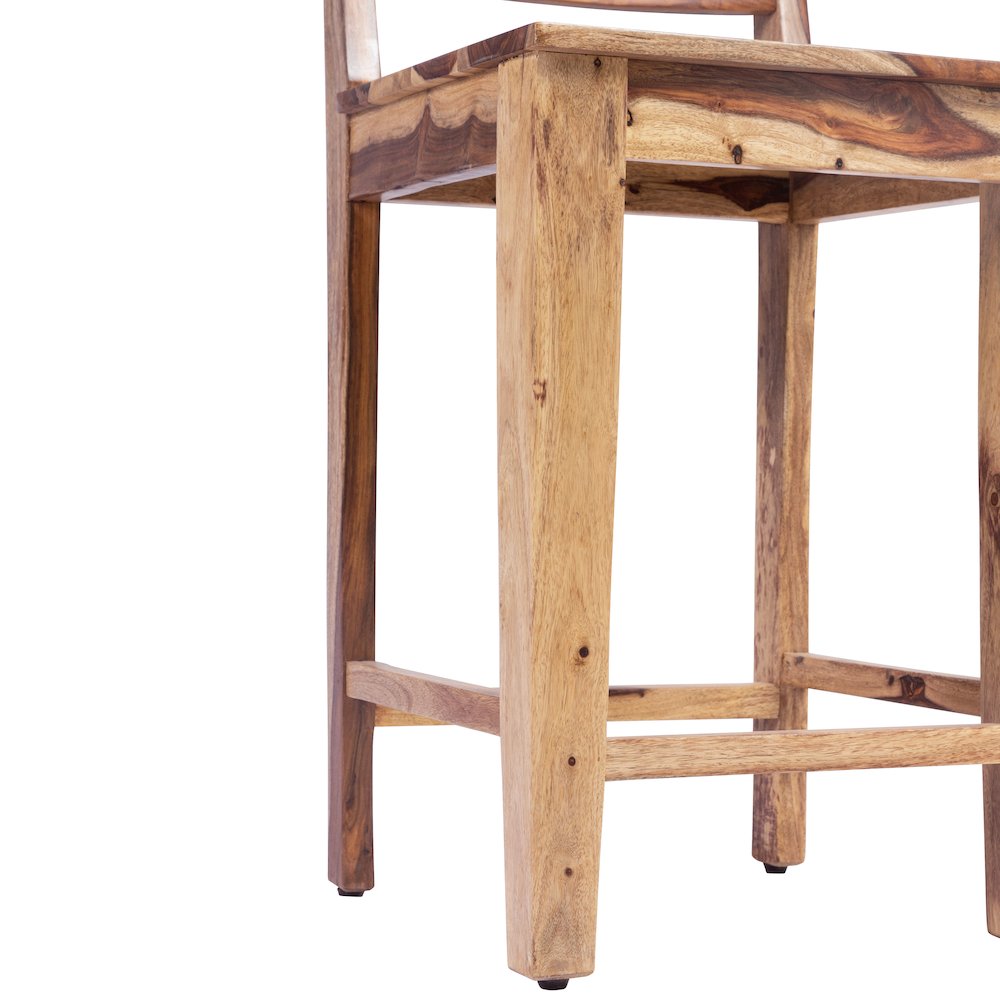 Porter Designs Taos Solid Sheesham Wood Counter Chair, Natural (Set of 2). Picture 9
