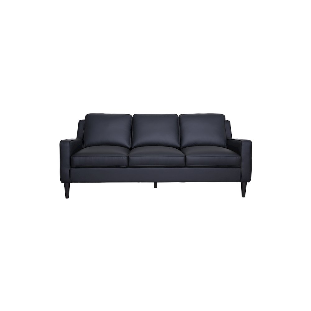 Porter Designs Lazio High Quality Leather Sofa, Black. Picture 3