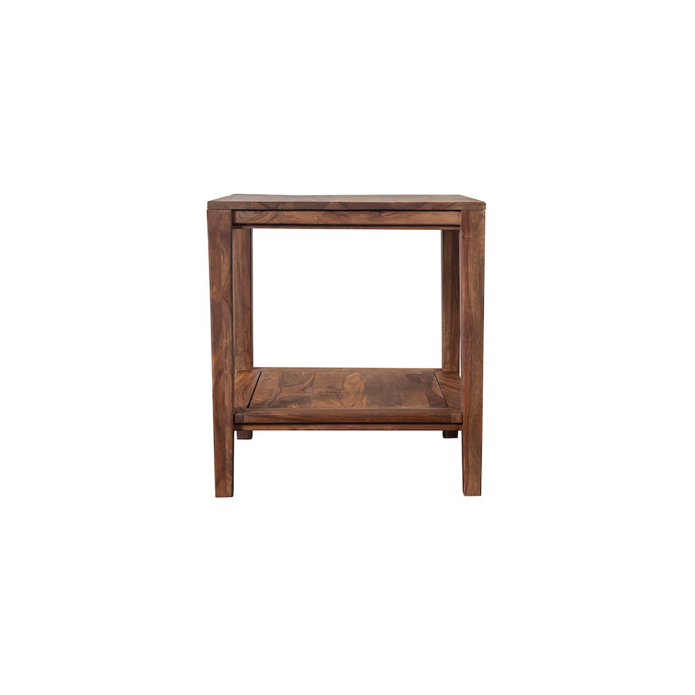 Porter Designs Fall River Solid Sheesham Wood End Table, Natural. Picture 4