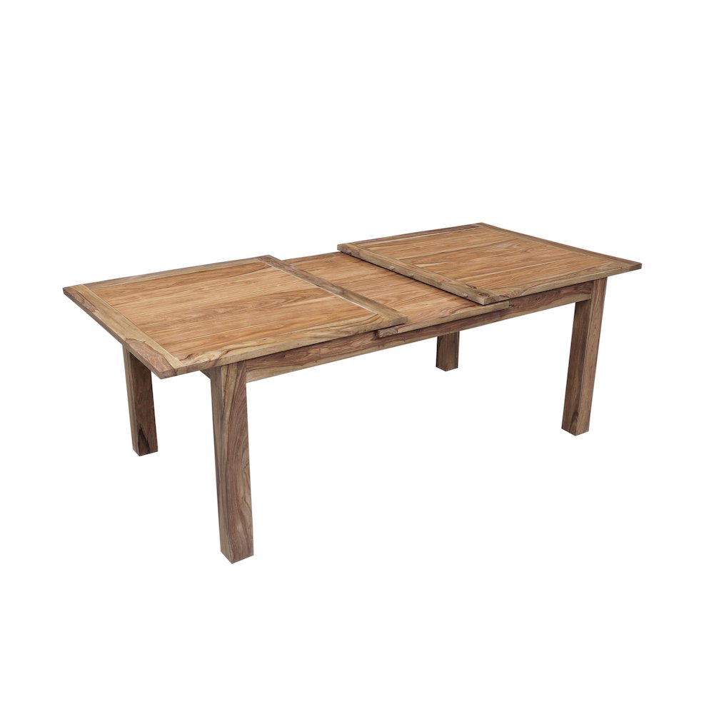 Urban Solid Sheesham Wood Pop-Up Leaf Dining Table, Natural. Picture 4