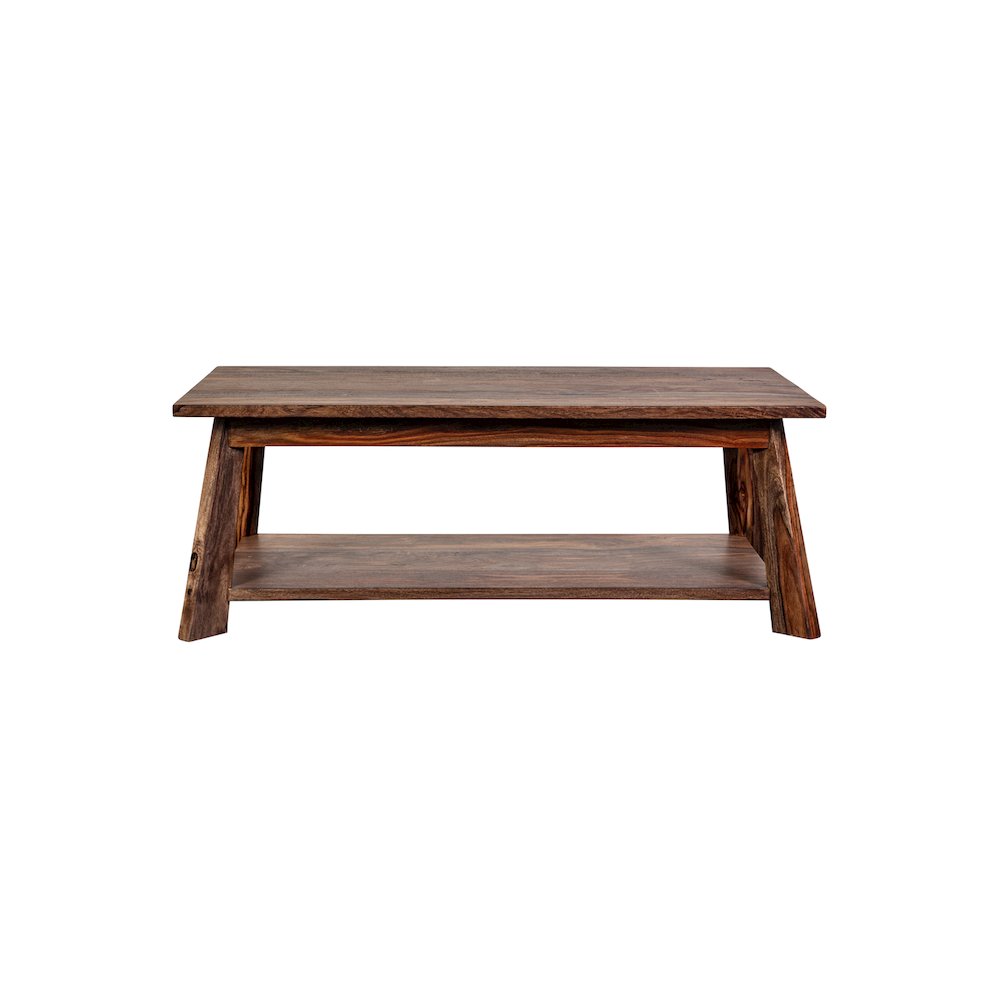 Porter Designs Kalispell Solid Sheesham Wood Coffee Table, Brown. Picture 4