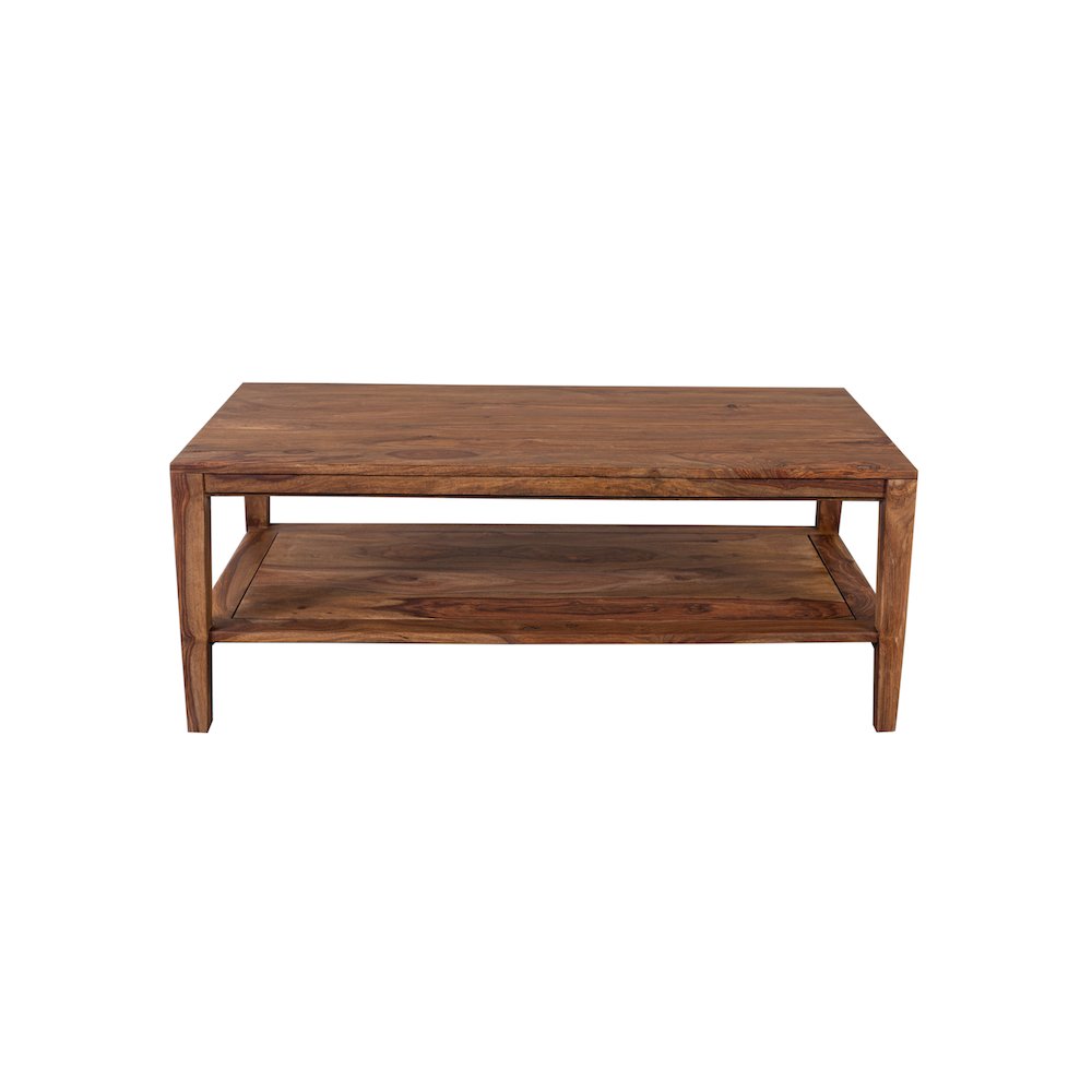 Porter Designs Fall River Solid Sheesham Wood Coffee Table, Natural. Picture 4