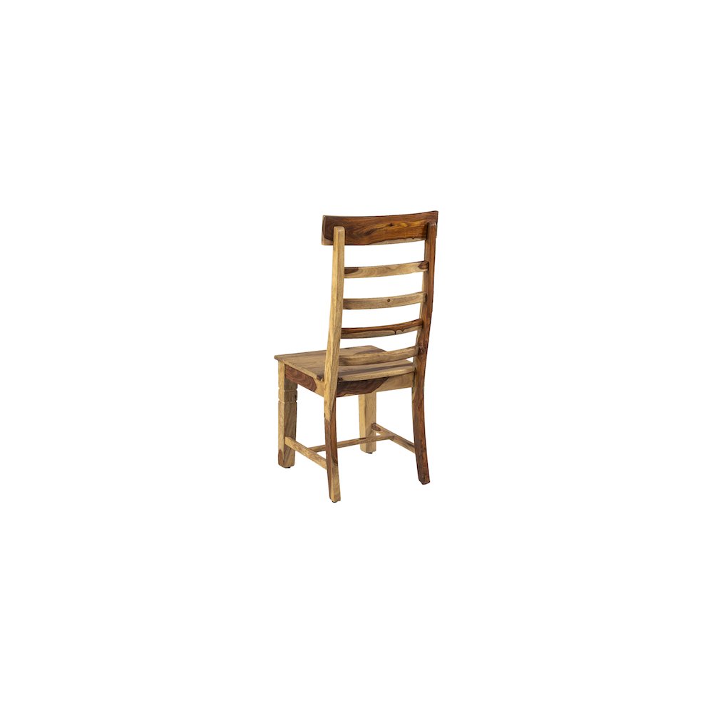 Taos Solid Sheesham Wood Ladderback Dining Chair, Natural (Set of 2). Picture 4