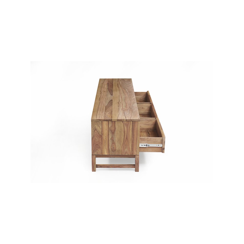 Porter Designs Urban Solid Sheesham Wood TV Stand, Brown. Picture 5