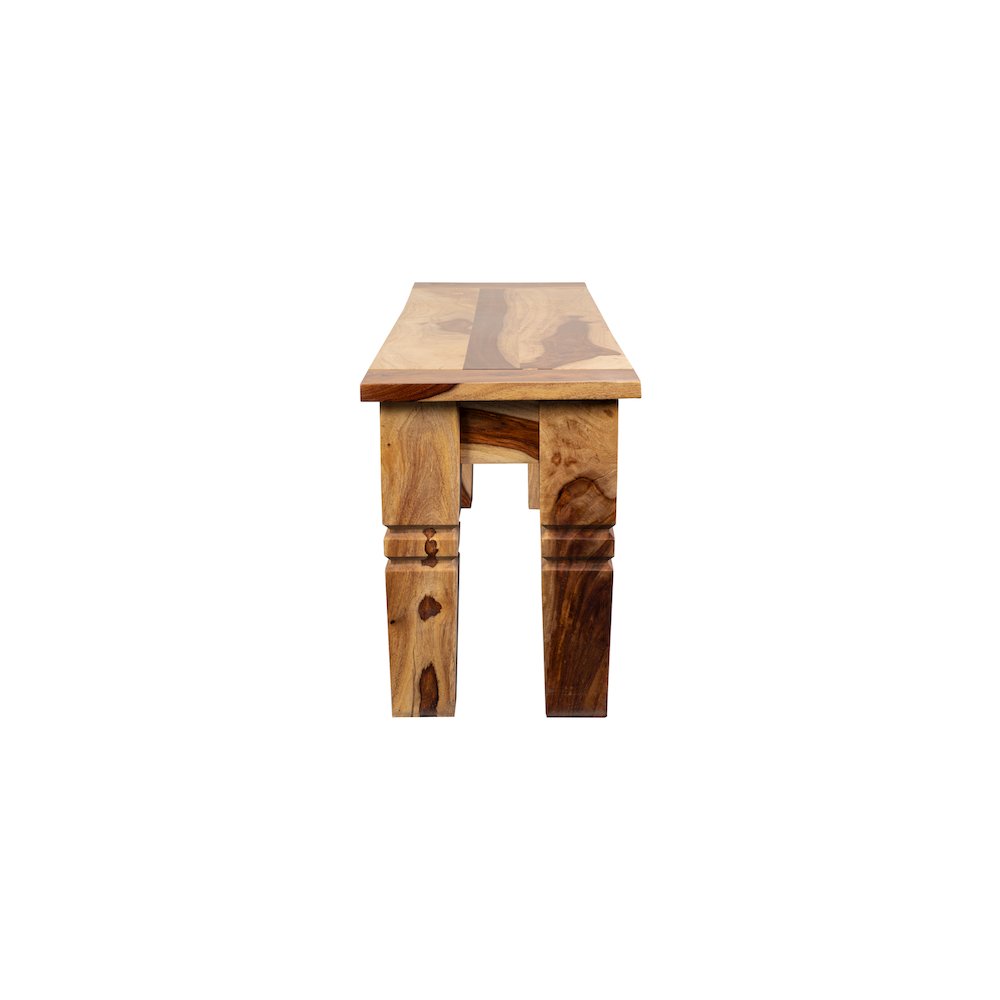 Porter Designs Taos Solid Sheesham Wood Dining Bench, Natural. Picture 3