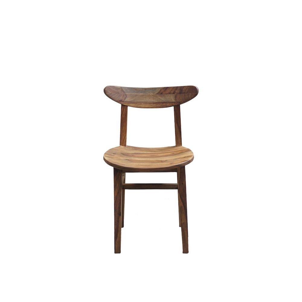 Porter Designs Fusion Solid Sheesham Wood Dining Chair, Natural (Set of 2). Picture 6