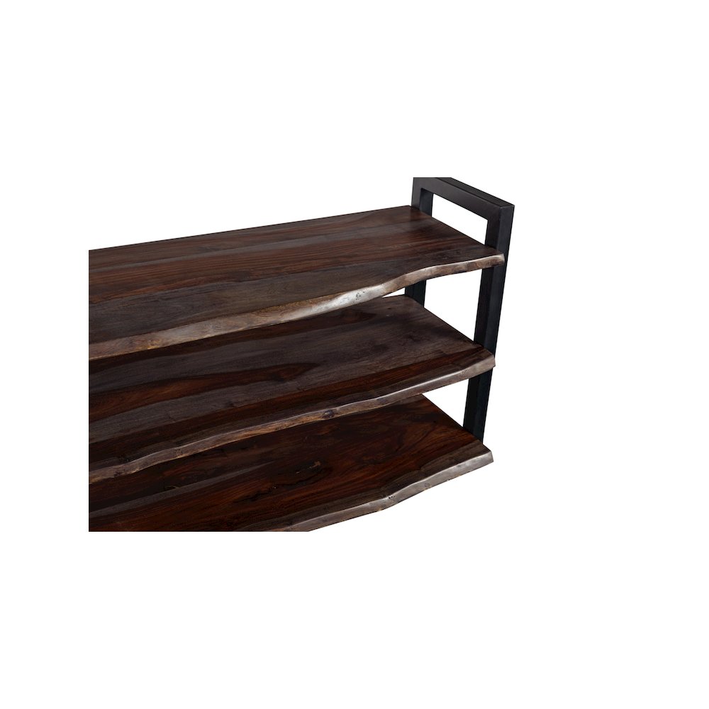 Porter Designs Manzanita Live Edge Solid Sheesham Wood TV Stand, Gray. Picture 8