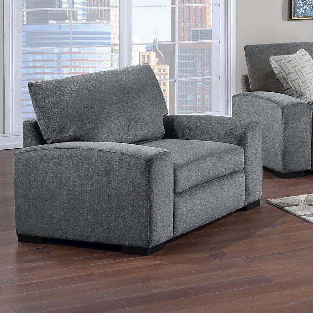 Clayton Modern Upholstered Chair, Gray. Picture 2