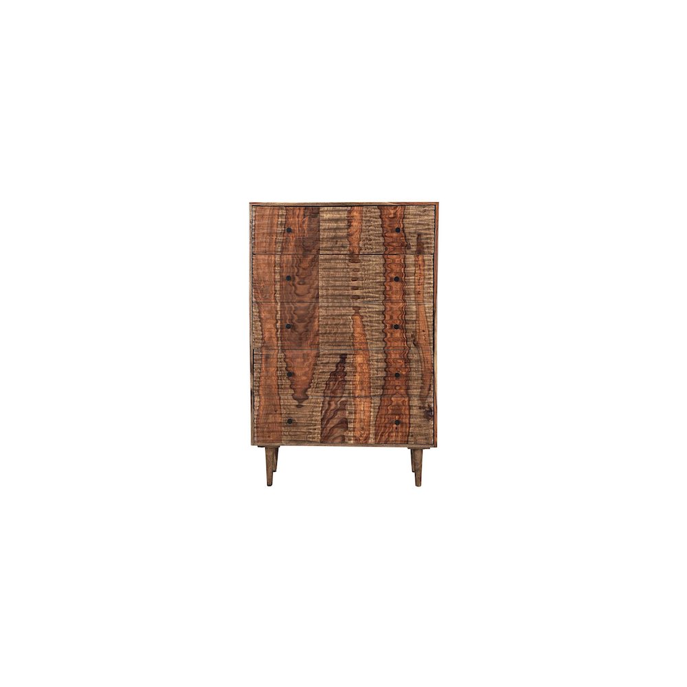 Porter Designs Waves Solid Sheesham Wood Chest, Brown. Picture 3