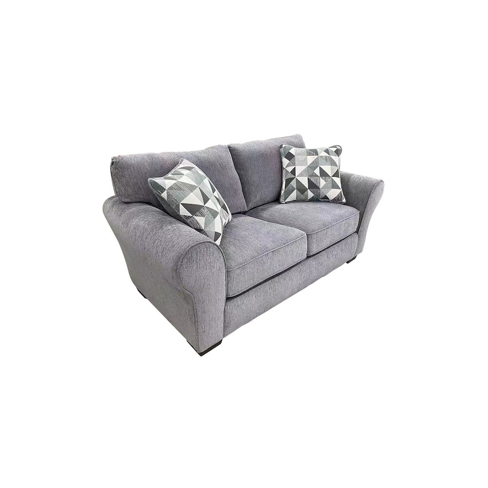 Porter Designs Savannah Soft Chenille Reversible Fabric Loveseat, Gray. Picture 1