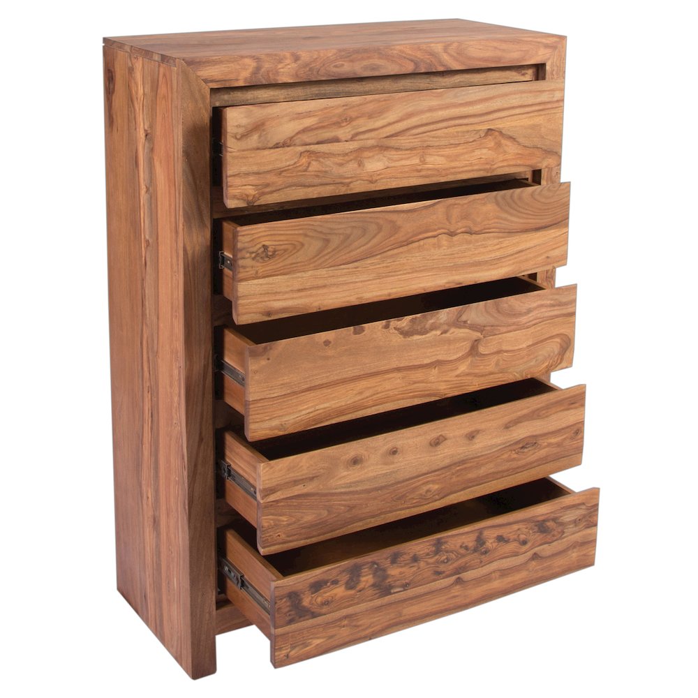 Porter Designs Urban Solid Sheesham Wood Chest, Natural. Picture 6