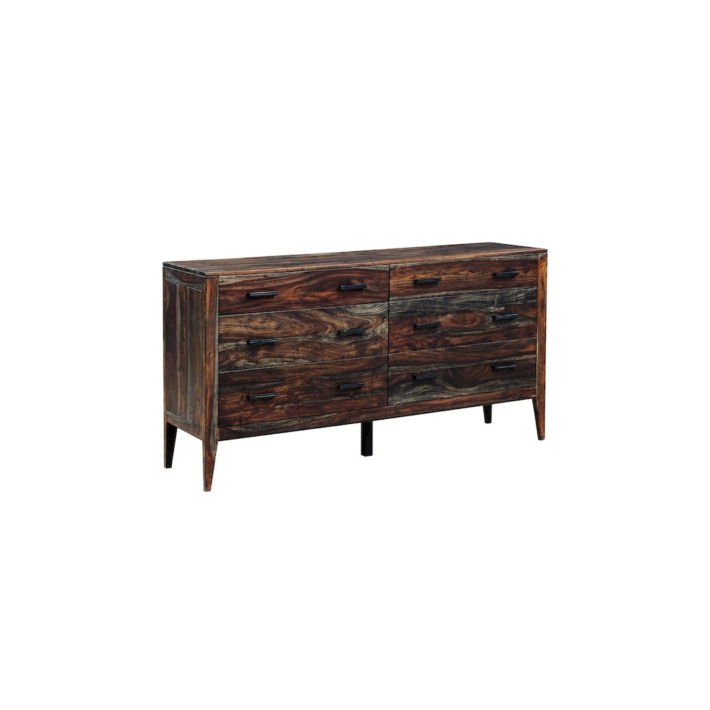 Porter Designs Fall River Solid Sheesham Wood Dresser, Gray. Picture 1