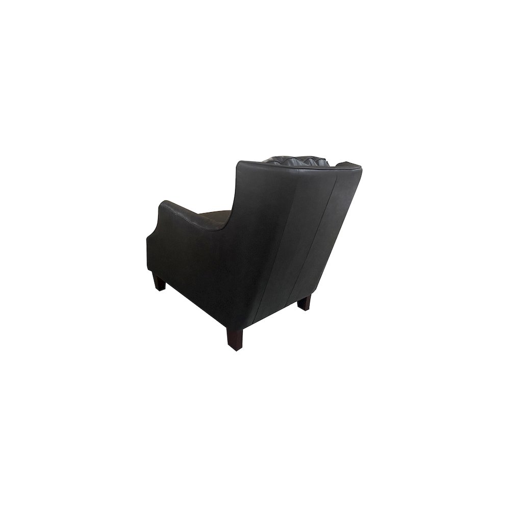 Porter Designs Garnett Crackle Leather Club Style Chair, Black. Picture 4
