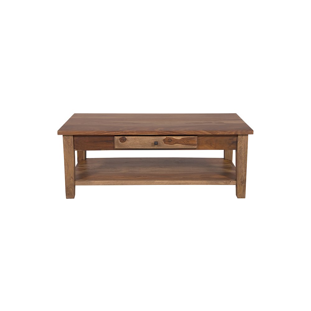 Porter Designs Taos Solid Sheesham Wood Coffee Table, Brown. Picture 2