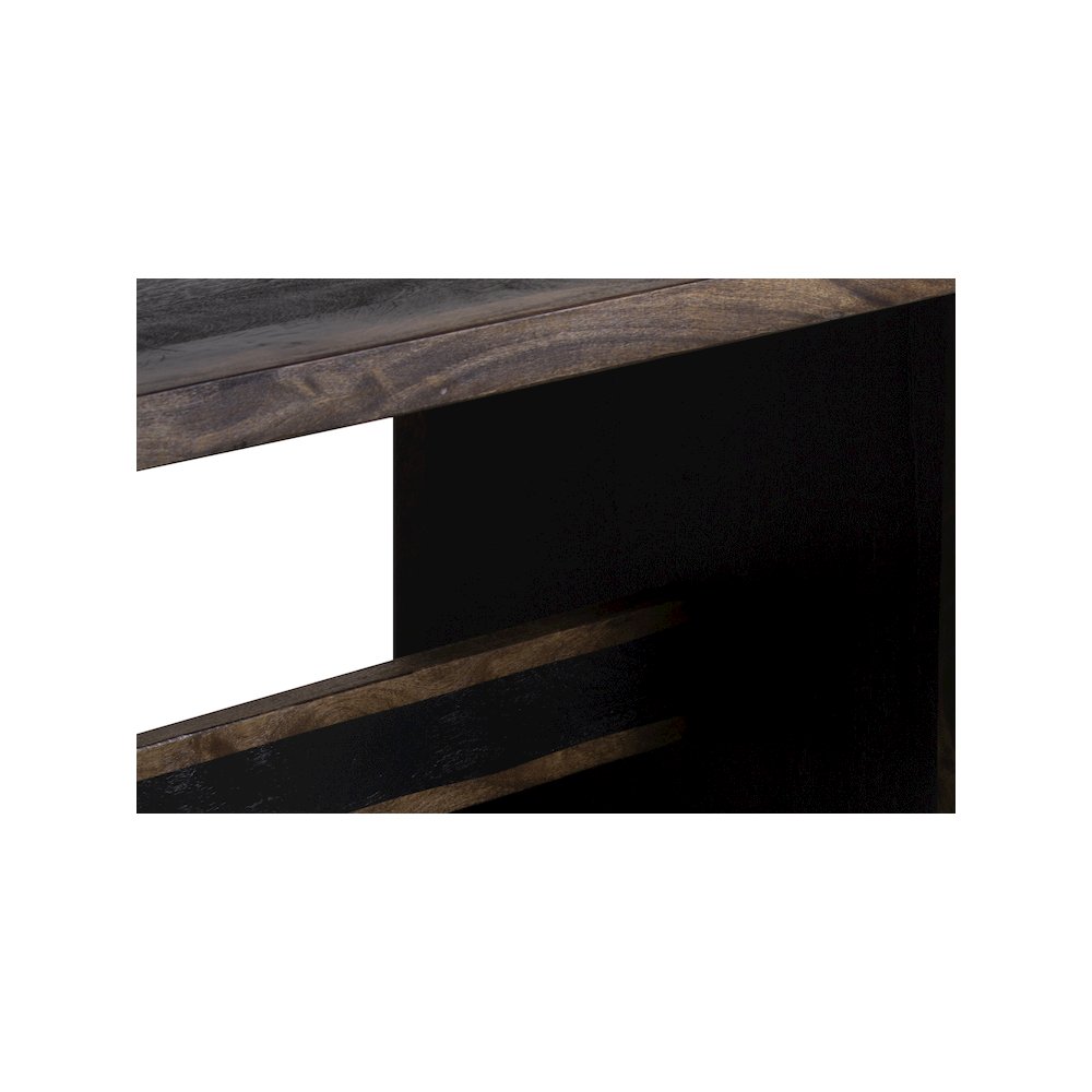 Porter Designs Udo Solid Wood Dining Table, Black. Picture 6