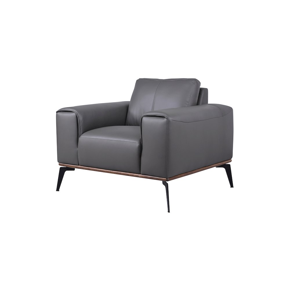 Porter Designs Pietro Top Grain Leather Chair, Gray. Picture 1