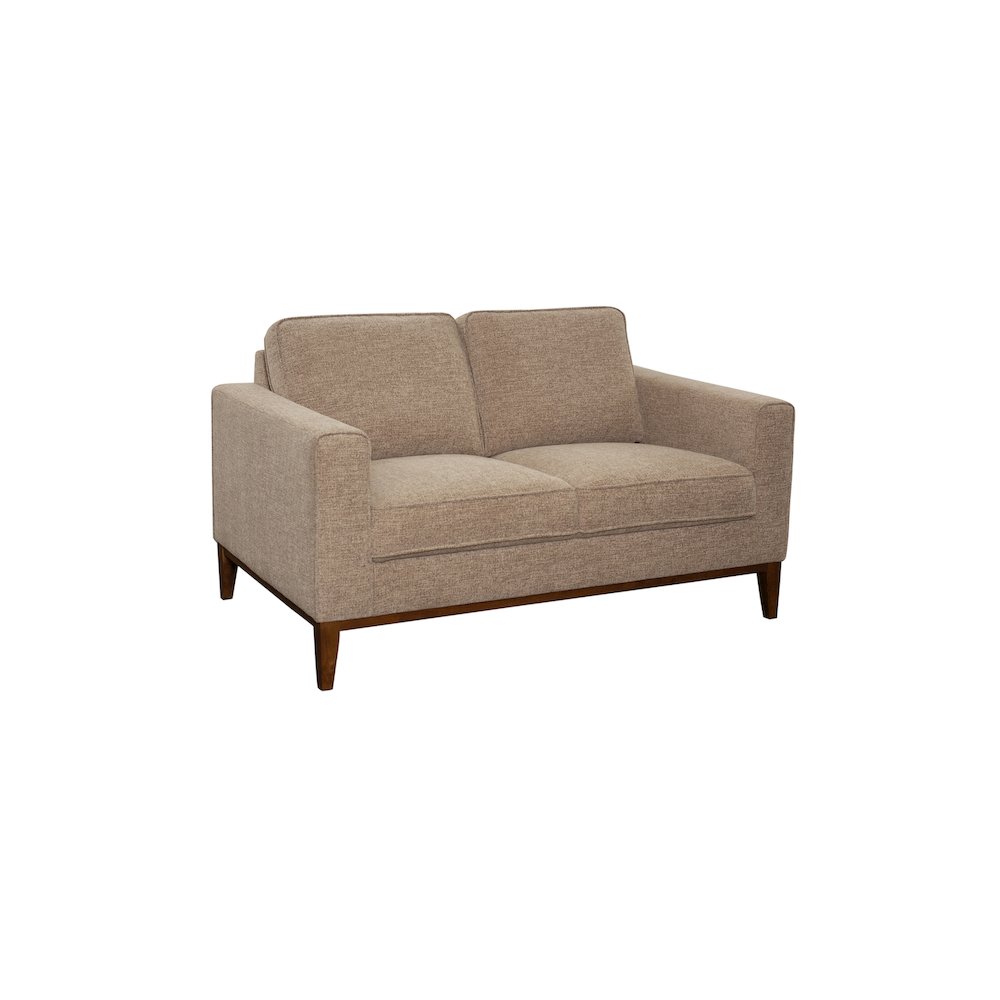 Porter Designs Annie Wood Trim Loveseat, Cream. Picture 1
