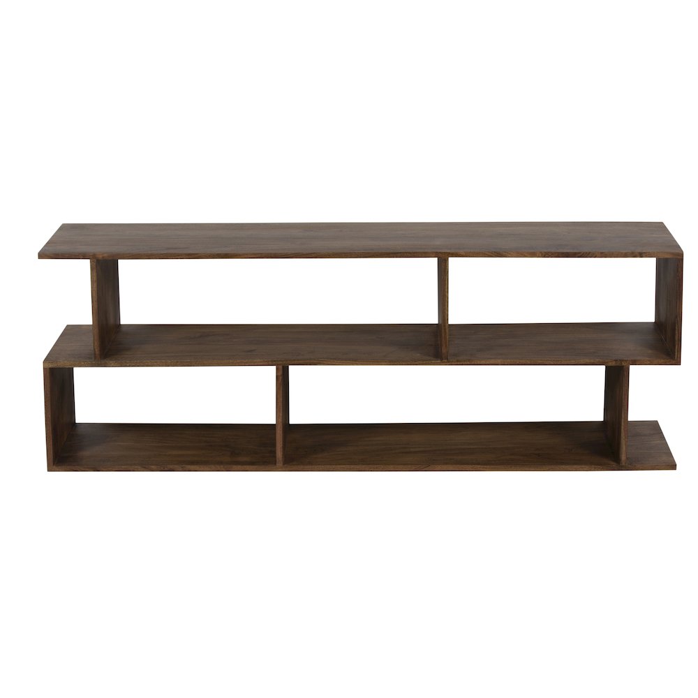 Portola Solid Acacia Wood TV Stand, Brown. Picture 2