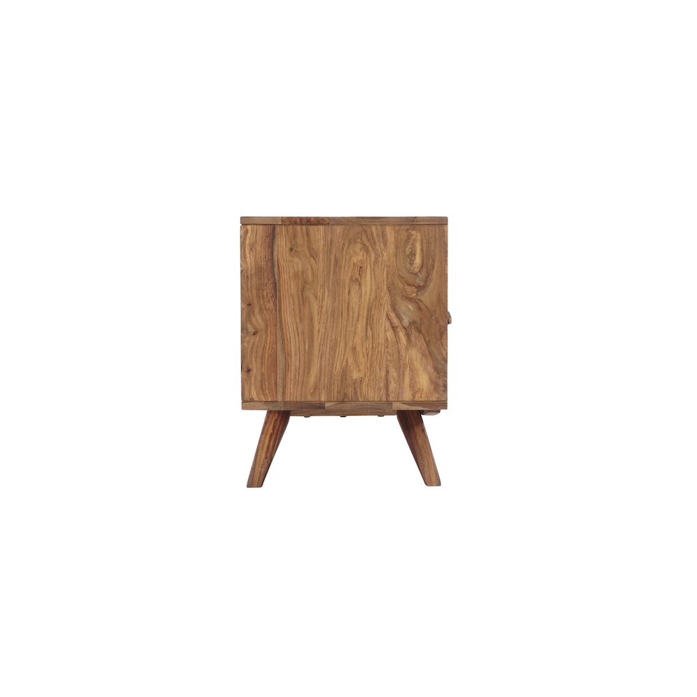 Porter Designs Fusion Solid Sheesham Wood TV Stand, Light Brown. Picture 3