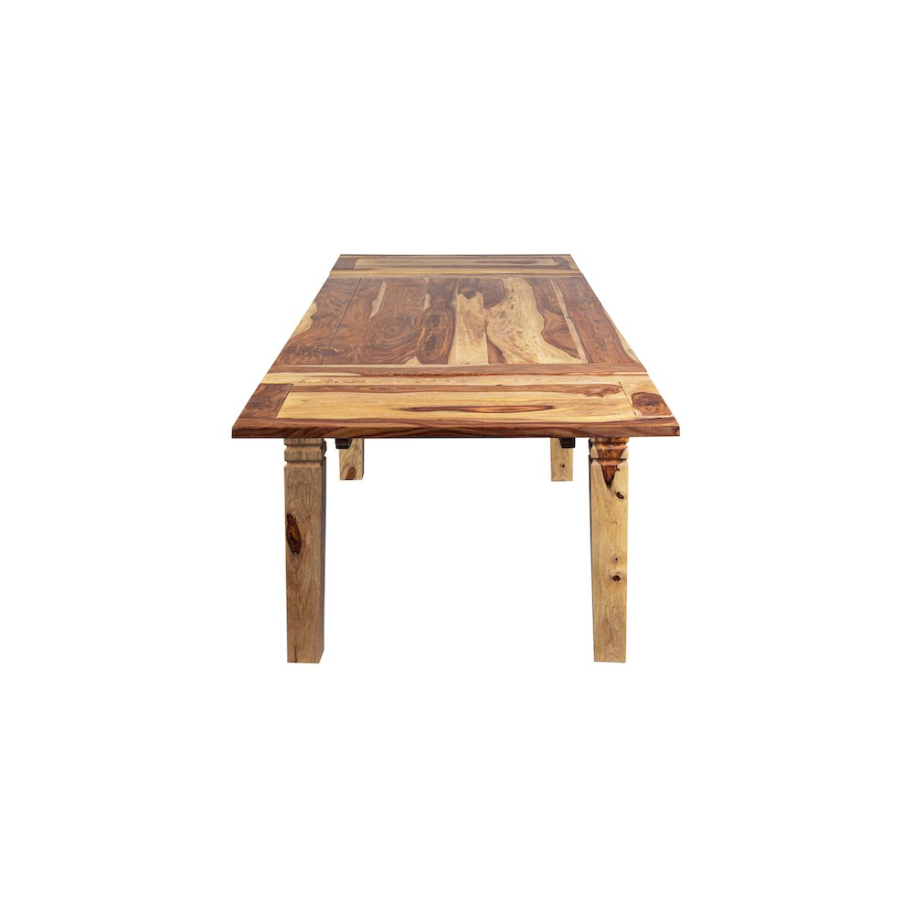 Taos Solid Sheesham Wood 72" - 112" Extension Dining Table, Natural. Picture 4